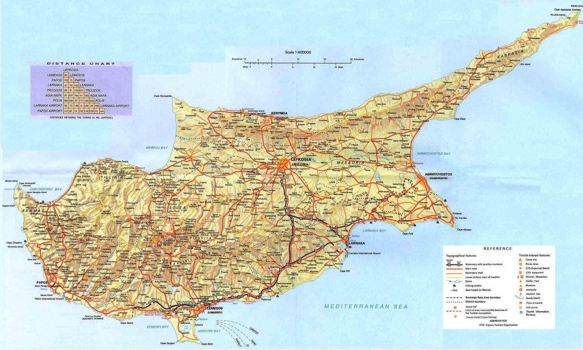 χάρτης της Κύπρου holiday resorts