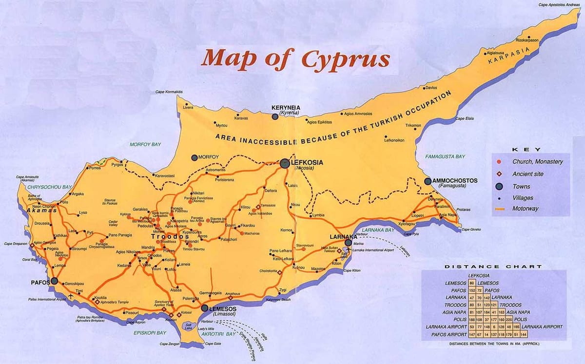 Την κύπρο προορισμούς διακοπών χάρτης