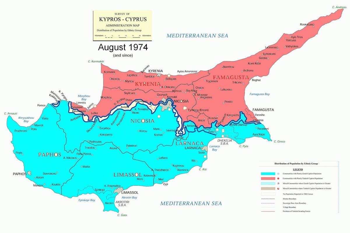 Χάρτης της Κύπρου διαίρεση