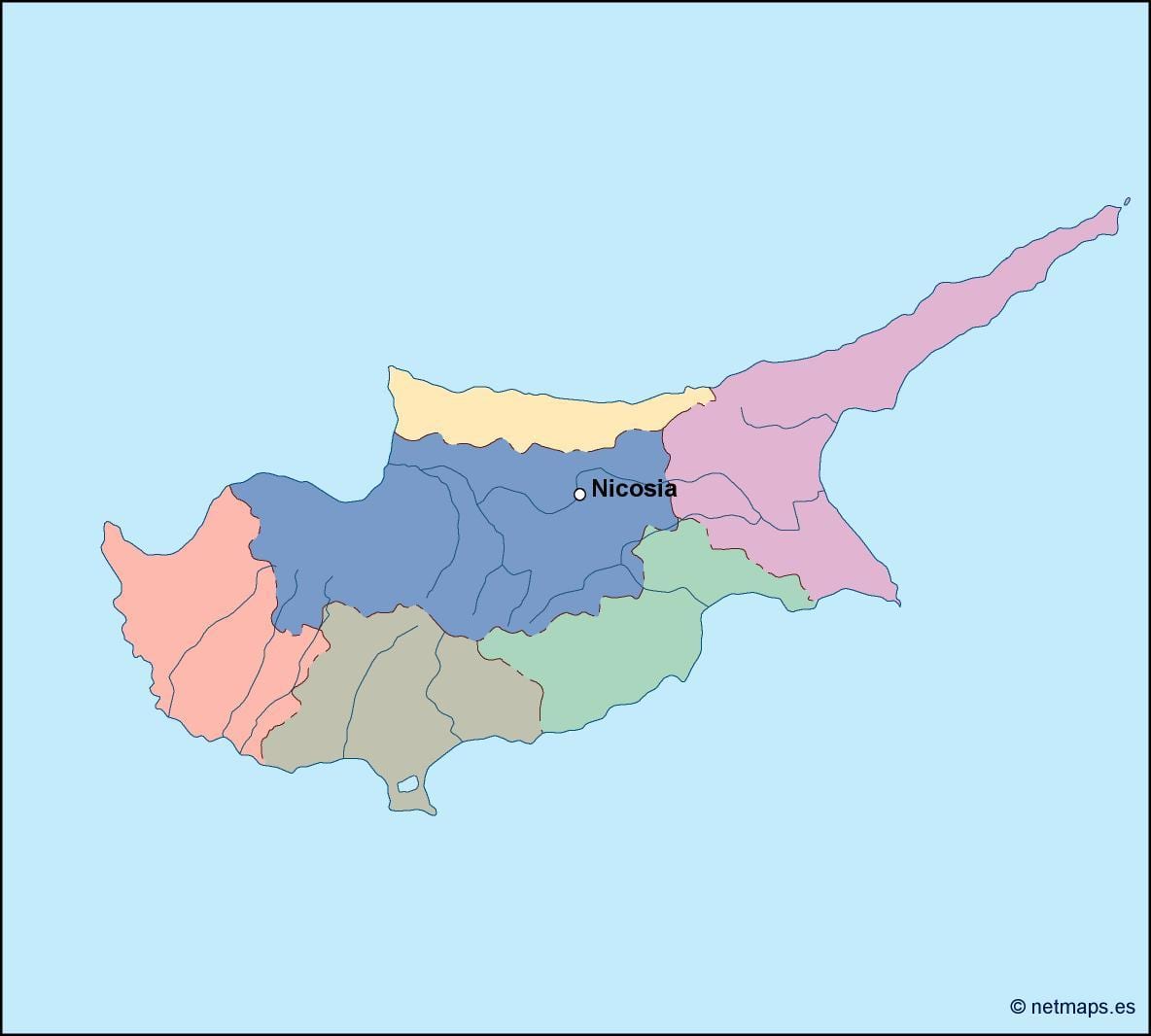 Χάρτης της Κύπρου διάνυσμα