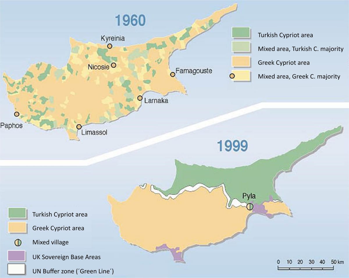 το τουρκικό τμήμα της Κύπρου χάρτης