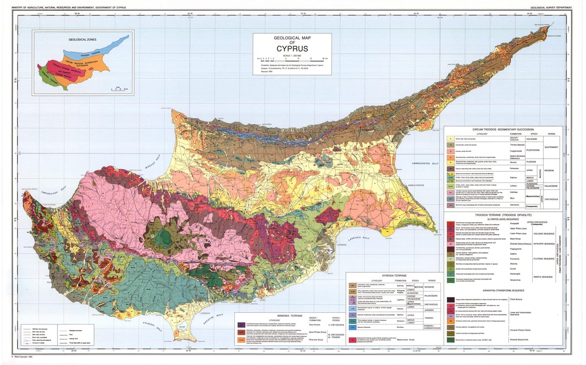 Η κύπρος γεωγραφικά χάρτης