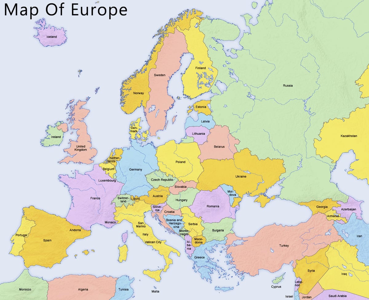 Χάρτη της Κύπρου και τις γύρω χώρες