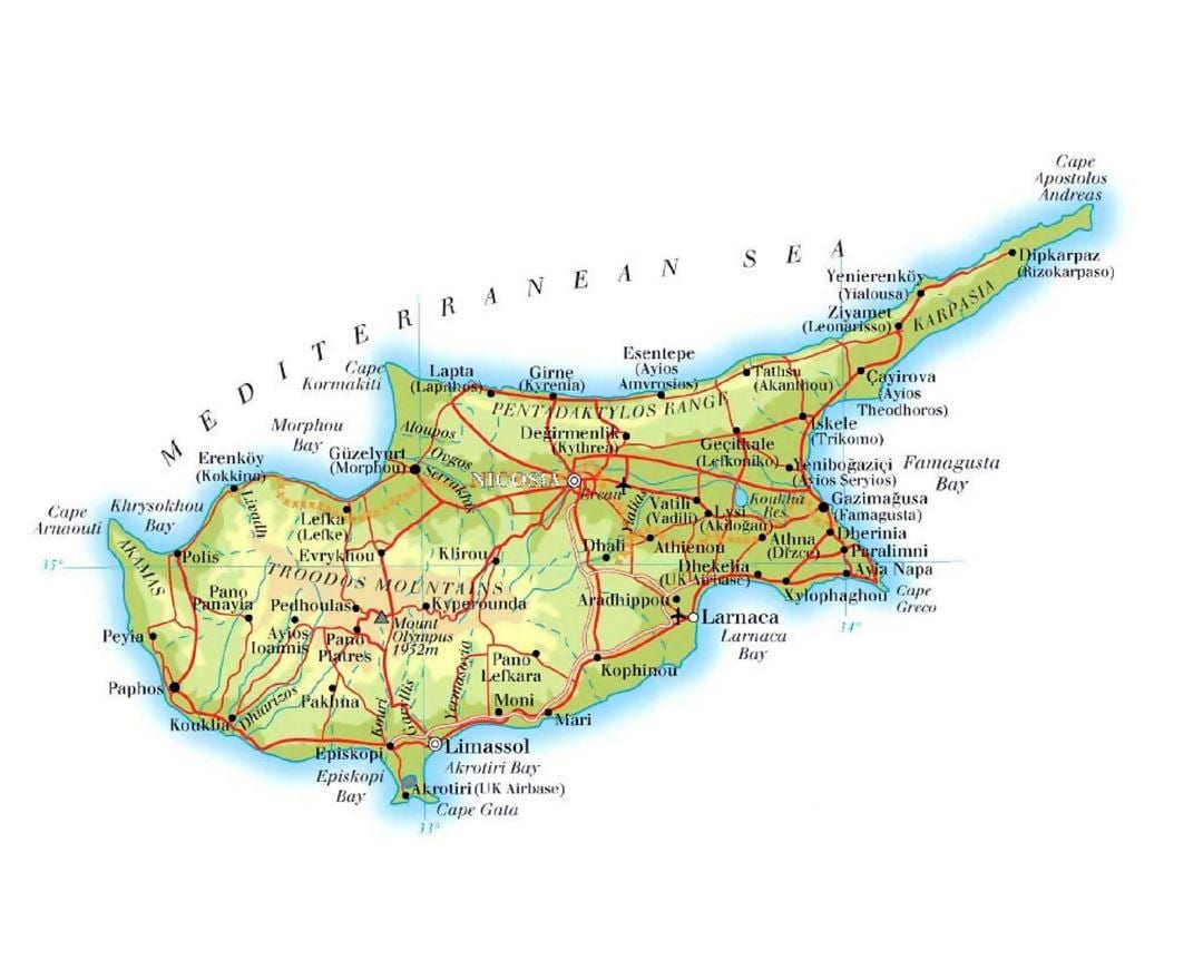 χάρτης της λάπηθος βόρειας Κύπρου