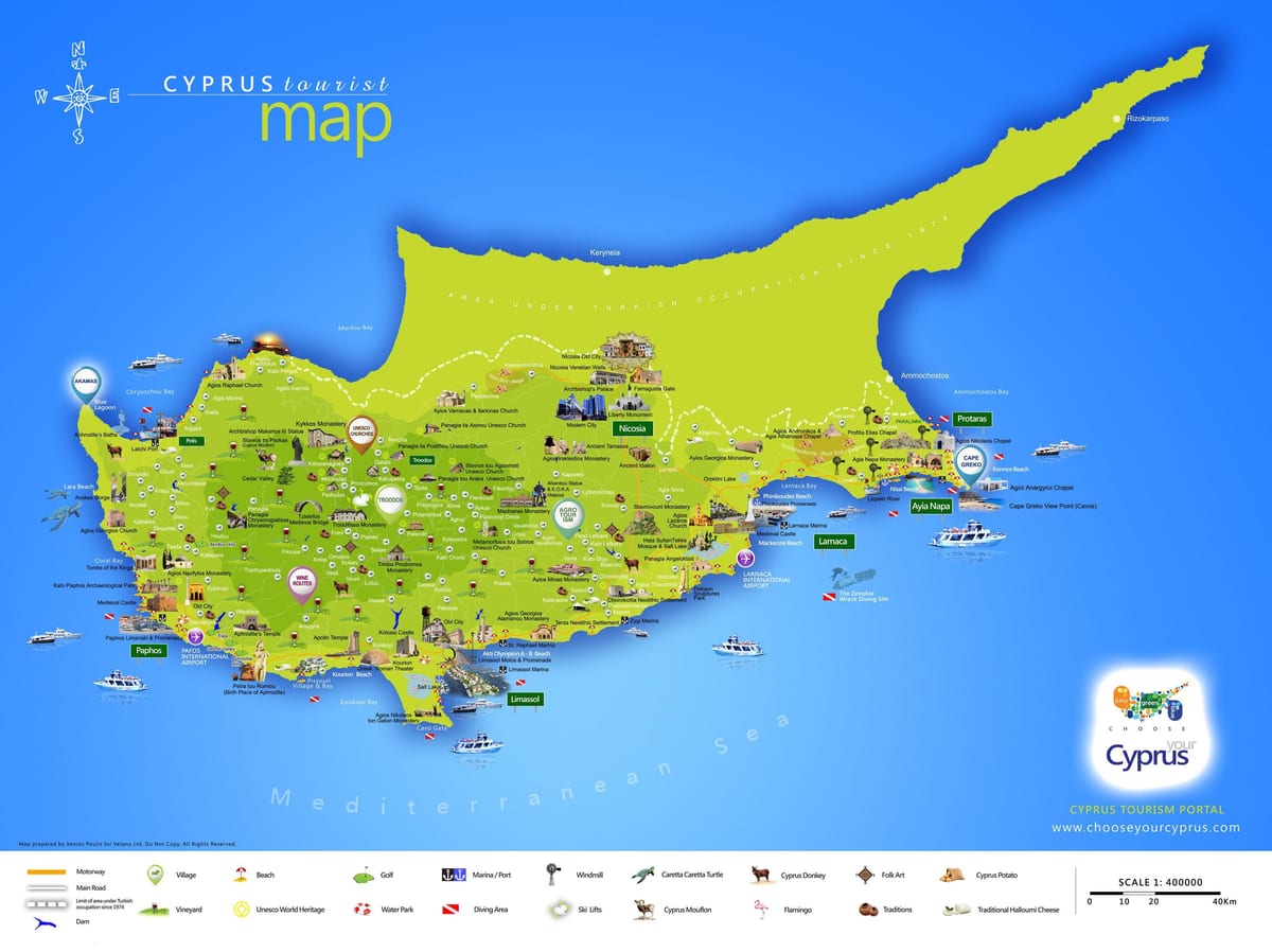 Χάρτης της lara beach Κύπρο
