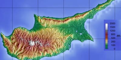Χάρτης της Κύπρου τα βουνά