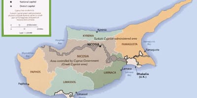 Χάρτης της Κύπρου σύνορα