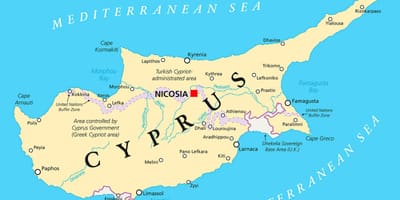 Χάρτης που δείχνει την Κύπρο