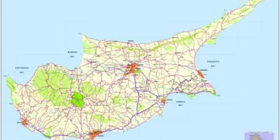 Χάρτης της καλύτερες παραλίες στην Κύπρο