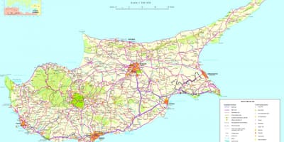 Χάρτης λεπτομερείς Κύπρο