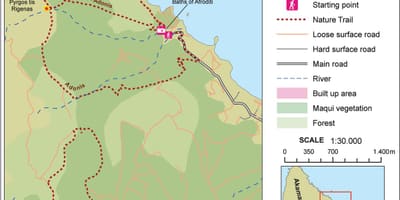 Χάρτης της αφροδίτης μονοπάτι Κύπρο 