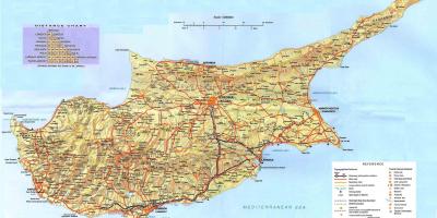 Χάρτης της Κύπρου holiday resorts